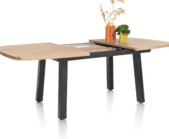 Pavarotti, uitschuiftafel 190 (+ 60) x 110 cm - 4-poot - metaal