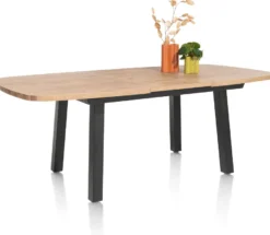 Pavarotti, uitschuiftafel 190 (+ 60) x 110 cm - 4-poot - metaal