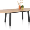 Pavarotti, uitschuiftafel 190 (+ 60) x 110 cm - 4-poot - metaal - tafelpoten (4) metaal
