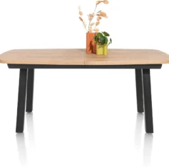 Pavarotti, uitschuiftafel 190 (+ 60) x 110 cm - 4-poot - metaal - tafelpoten (4) metaal