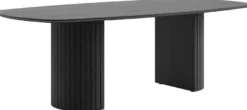 Pavie, eetkamertafel ovaal 240 x 120 cm (houten poot) - castle black