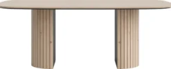 Pavie, eetkamertafel ovaal 210 x 120 cm (houten poot) - castle black