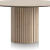 Pavie, eetkamertafel rond 140 cm (houten poot) - natural