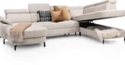 Pertina, longchair links - 2,5 zits zonder arm - ottomane big rechts