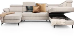Pertina, longchair links - 2,5 zits zonder arm - ottomane big rechts
