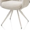Pippa, Armstoel + pocket - 180 graden draaibaar - crème frame - knock down - sevilla