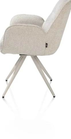 Pippa, Armstoel + pocket - 180 graden draaibaar - crème frame - knock down - sevilla