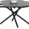 Preston, uitschuiftafel 120 (+ 2 x 30) x 90 cm - centrale poot - keramiek op glas - Antraciet