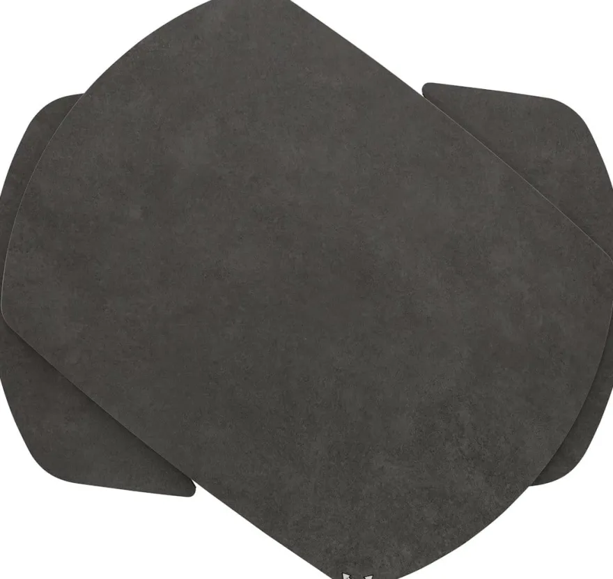 Preston, uitschuiftafel 120 (+ 2 x 30) x 90 cm - centrale poot - keramiek op glas - Antraciet