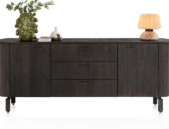 Ravello, dressoir 220 cm - 2-deuren + 3-laden - Basalt