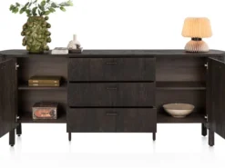 Ravello, dressoir 220 cm - 2-deuren + 3-laden - Basalt