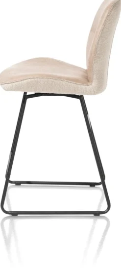 Ravi, barstoel zwart frame (ROB) - draaibaar - combi Secilia & Toba - beige