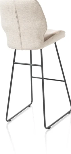 Ravi, barstoel zwart frame (ROB) - hoog - draaibaar - combi Secilia & Toba - beige
