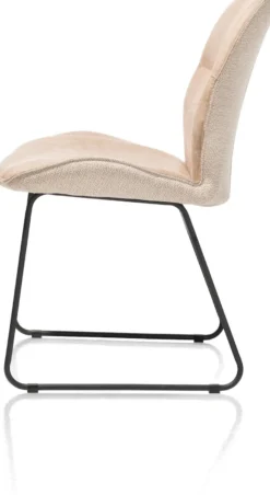 Ravi, eetkamerstoel zwart frame (ROB) - combi Secilia & Toba - beige
