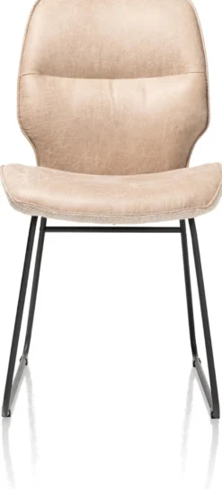 Ravi, eetkamerstoel zwart frame (ROB) - combi Secilia & Toba - beige