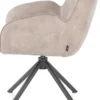 Riley, armstoel 4-poots grafiet frame - draaibaar + pocket - stof Taurus - Kiezel
