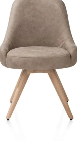 Rocco, eetkamerstoel - draaibaar + pocket - naturel eiken - stof Oregon - beige