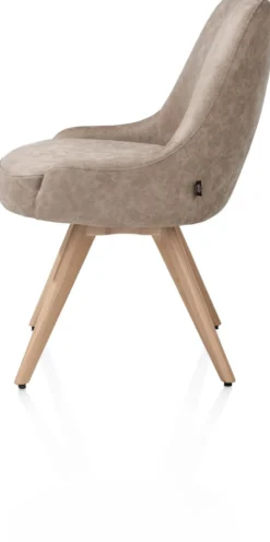 Rocco, eetkamerstoel - draaibaar + pocket - naturel eiken - stof Oregon - beige