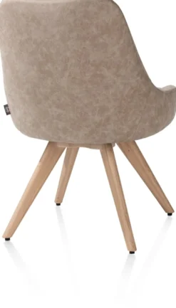 Rocco, eetkamerstoel - draaibaar + pocket - naturel eiken - stof Oregon - beige