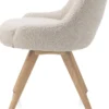 Rocco, eetkamerstoel - draaibaar + pocket - naturel eiken - stof Brioni - Creme