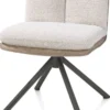Theros, Eetkamerstoel 4-poots graphiet frame met relax-systeem - draaibaar - stof oregon/sevilla - beige