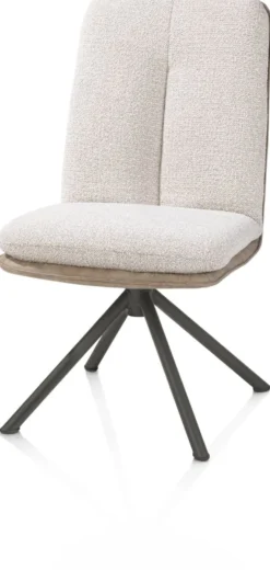 Theros, Eetkamerstoel 4-poots graphiet frame met relax-systeem - draaibaar - stof oregon/sevilla - beige