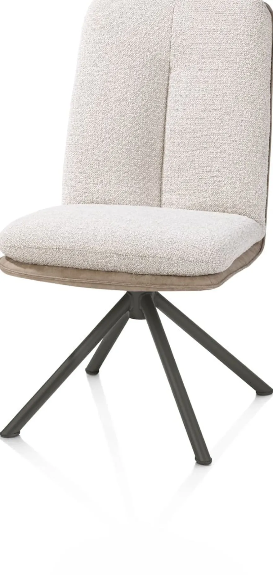 Theros, Eetkamerstoel 4-poots graphiet frame met relax-systeem - draaibaar - stof oregon/sevilla - beige