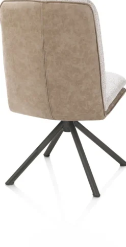 Theros, Eetkamerstoel 4-poots graphiet frame met relax-systeem - draaibaar - stof oregon/sevilla - beige