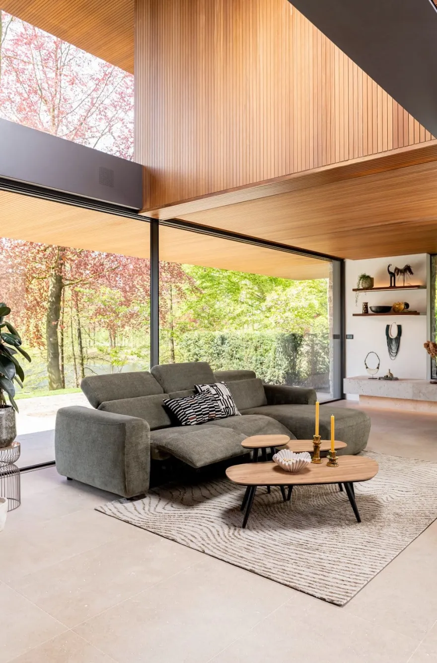 Tobarra, hoekbank rechts - stof Livigno - Donkergroen