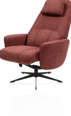 Torino, relaxfauteuil met poef - stof Cloudy - koper