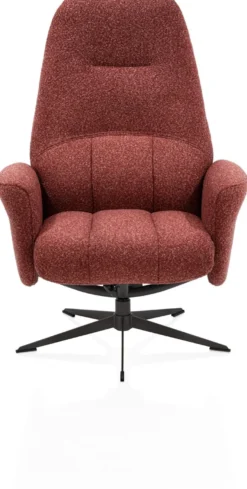 Torino, relaxfauteuil met poef - stof Cloudy - koper