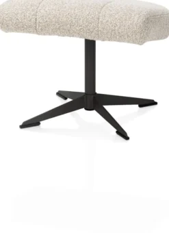 Torino, relaxfauteuil met poef - stof Cloudy - koper