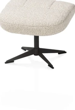 Torino, relaxfauteuil met poef - stof Cloudy - koper