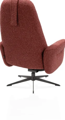 Torino, relaxfauteuil met poef - stof Cloudy - koper