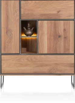 Trapani, highboard 120 cm - 2-deuren + 2-laden + 2-niche (+ LED)