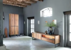 Trapani, lowboard 200 cm - 2-deuren + 1-lade + 1-niche (+ LED)