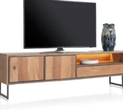 Trapani, lowboard 200 cm - 2-deuren + 1-lade + 1-niche (+ LED)