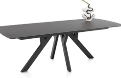 Vegas, eetkamertafel 230 x 100 cm - keramiek op glas - Antraciet