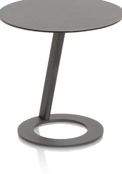 Vegas, salontafel rond 50 cm - keramiek op glas - Antraciet