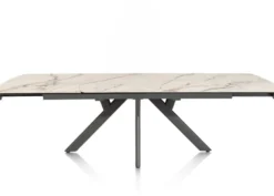 Vegas, uitschuiftafel 200 (+ 80) x 100 cm - keramiek op glas - wit