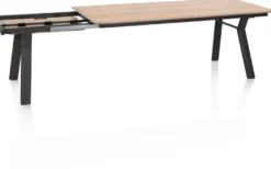 Zamora, uitschuiftafel 210 (+ 80 cm) x 100 cm - metalen poot