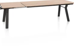 Zamora, uitschuiftafel 210 (+ 80 cm) x 100 cm - metalen poot