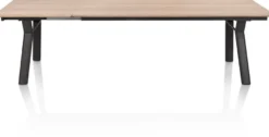 Zamora, uitschuiftafel 210 (+ 80 cm) x 100 cm - metalen poot