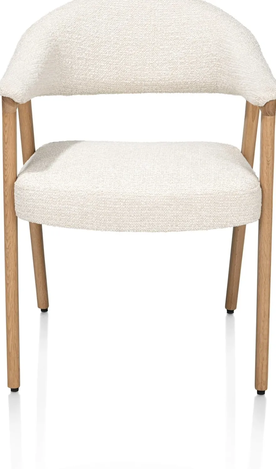 Zaya, Armstoel eiken natural, stof Sevilla, incl. Nosag - Creme