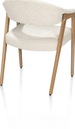 Zaya, Armstoel eiken natural, stof Sevilla, incl. Nosag - Creme